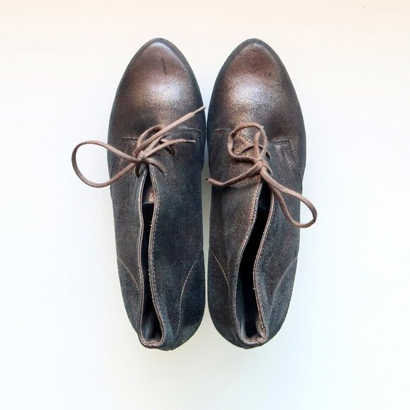 NEW Paul Green Shimmer Leather Lace Up High Heel Ankle Boots Booties Size 7.5 - Picture 4 of 16